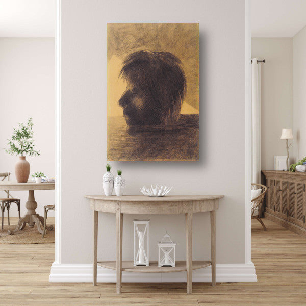 Hoofd van Orpheus drijvend in het water - Odilon Redon poster