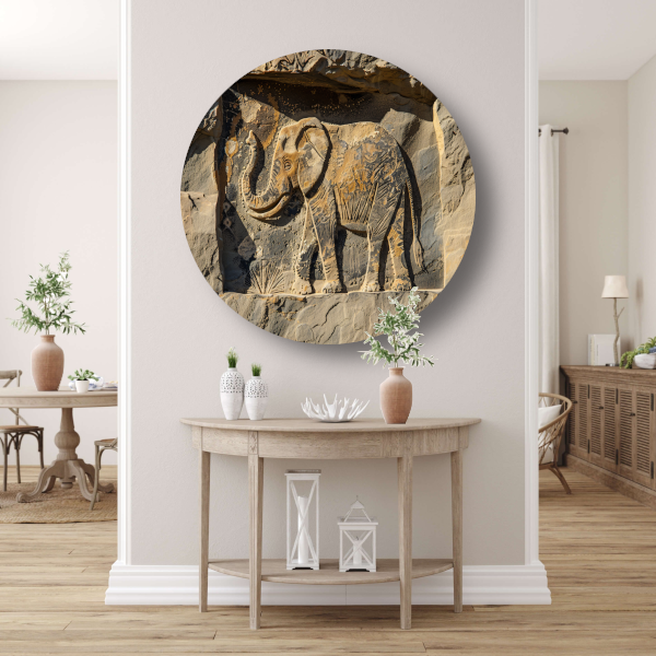 Gravure olifant op steen muurdecoratie forex muurcirkel