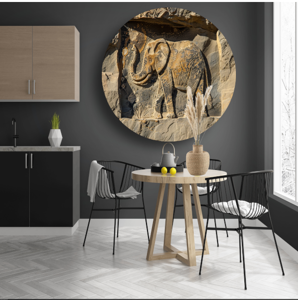 Gravure olifant op steen muurdecoratie forex muurcirkel