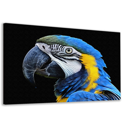 Realistisch schilderij van kleurrijke papegaai canvas