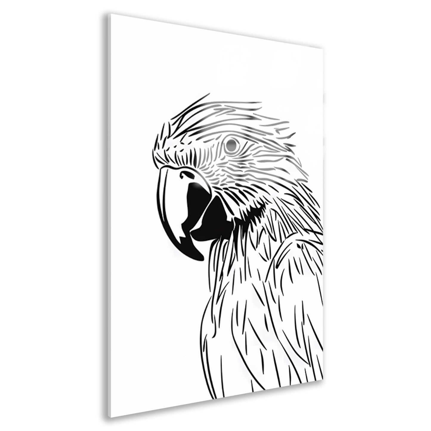 Minimalistische zwart-wit adelaar lijntekening acrylglas