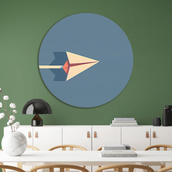 Abstract papieren vliegtuigje met schaduw forex muurcirkel