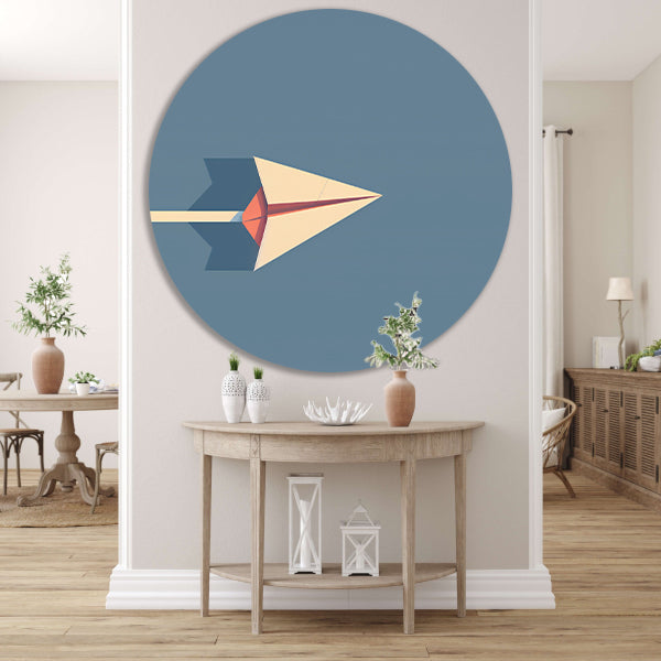 Abstract papieren vliegtuigje met schaduw forex muurcirkel