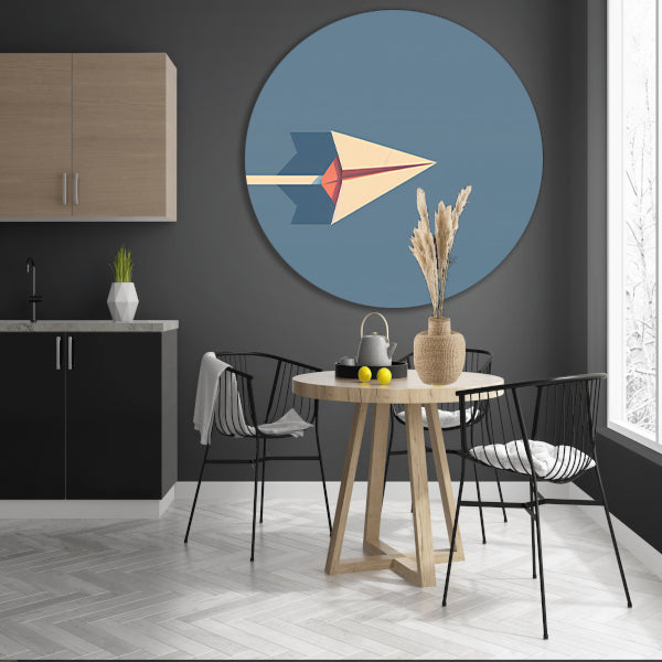 Abstract papieren vliegtuigje met schaduw forex muurcirkel