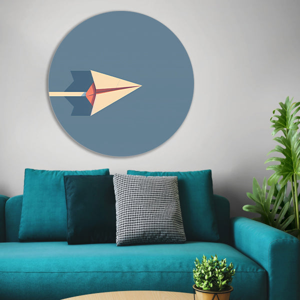 Abstract papieren vliegtuigje met schaduw forex muurcirkel