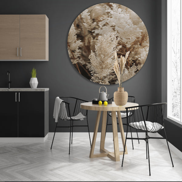 Beige pluimen dansen in de wind forex muurcirkel