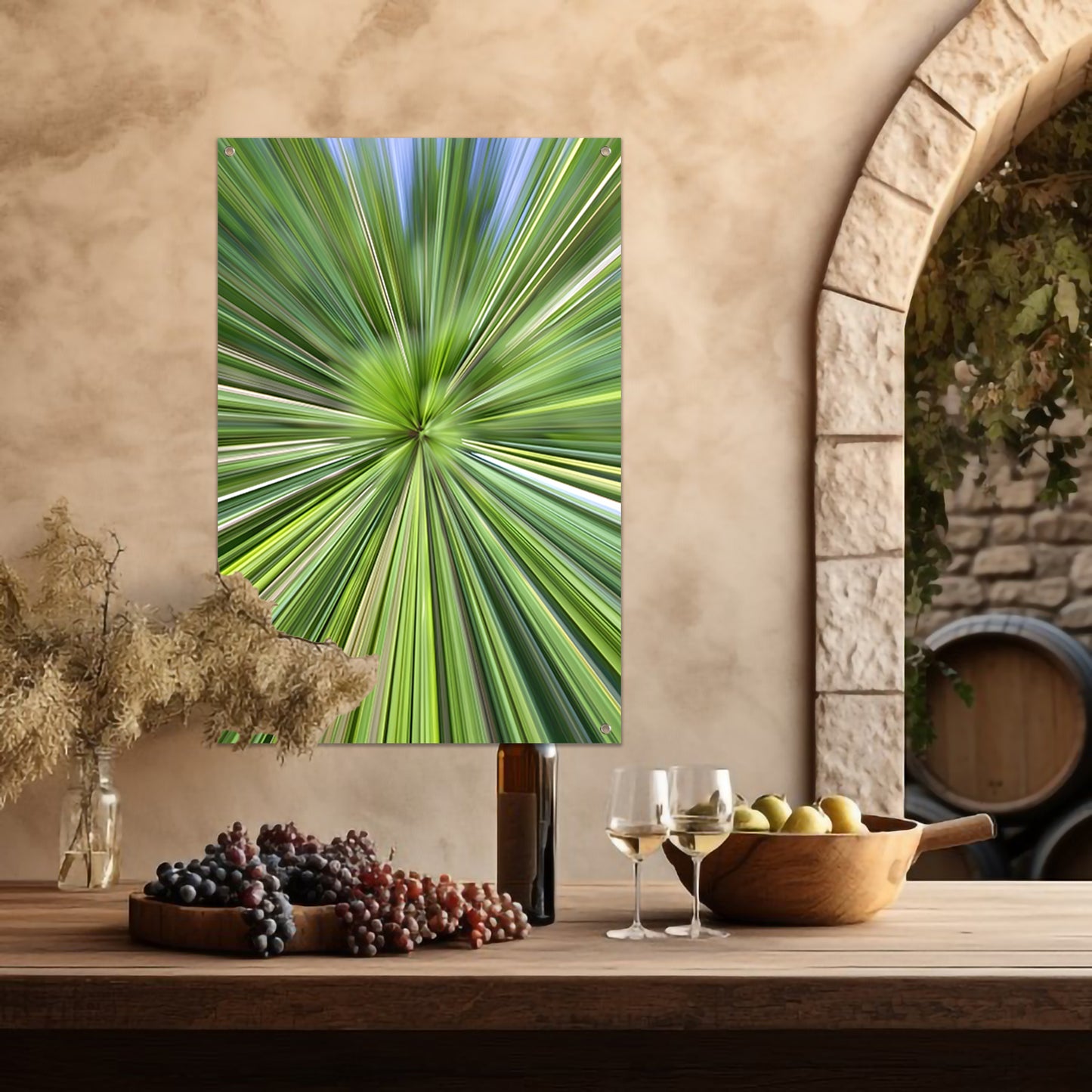 Abstracte Groene Explosie van Beweging en Licht tuinposter