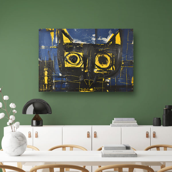 Abstract expressieve schilderij van een kat acrylglas