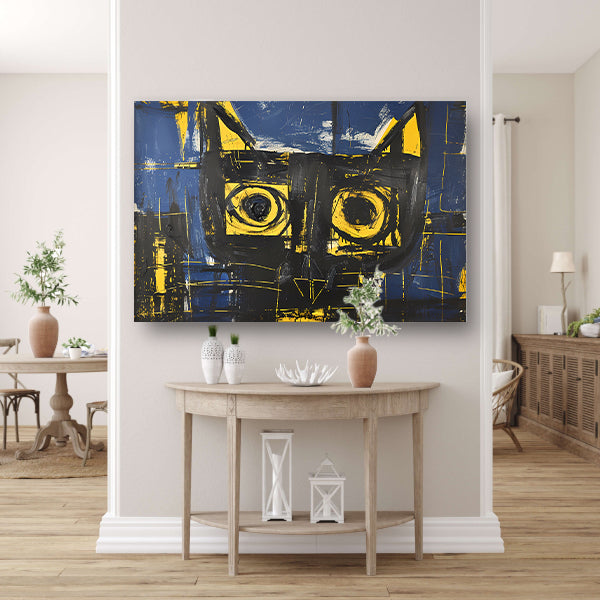 Abstract expressieve schilderij van een kat acrylglas