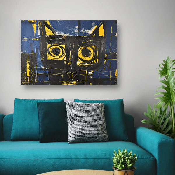Abstract expressieve schilderij van een kat acrylglas
