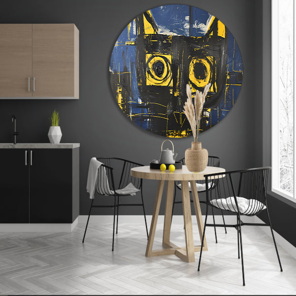 Abstract expressieve schilderij van een kat forex muurcirkel