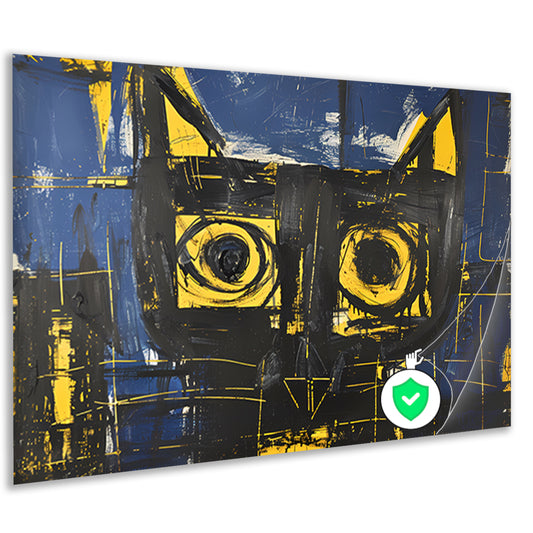 Abstract expressieve schilderij van een kat poster