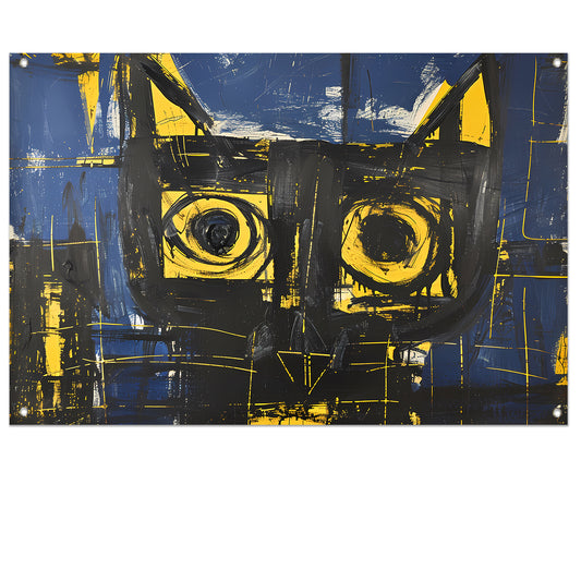 Abstract expressieve schilderij van een kat tuinposter