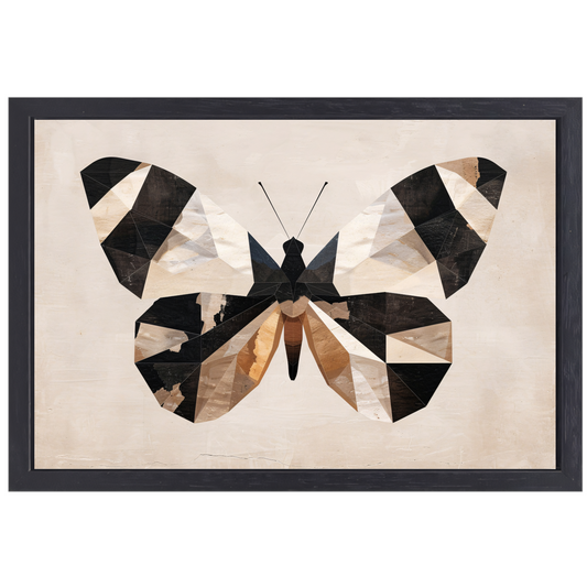Geometrische Art Deco Stijl Vlinderontwerp canvas met baklijst