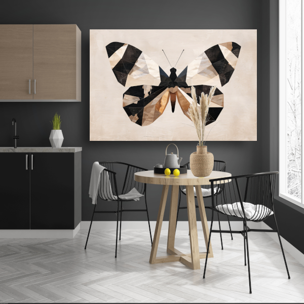 Geometrische Art Deco Stijl Vlinderontwerp poster