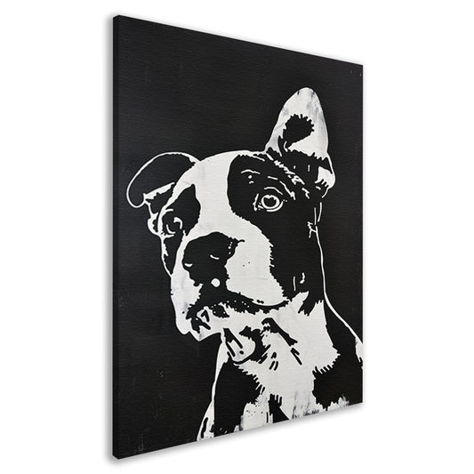 Minimalistisch Straathond Portret canvas