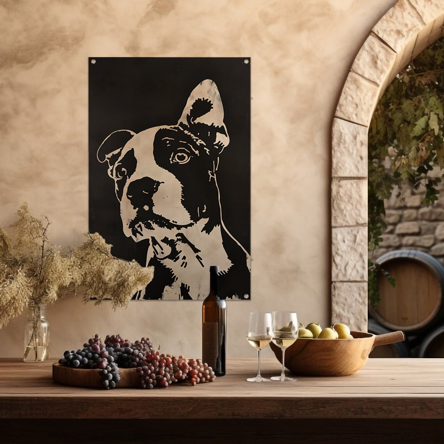 Minimalistisch Straathond Portret tuinposter
