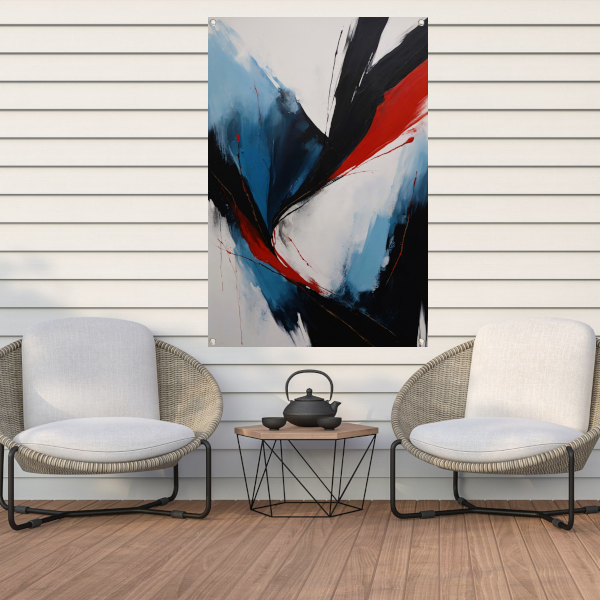 Explosie van Kleur en Emotie in Abstract Design tuinposter