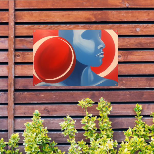 Abstract Profiel met Geometrische Elementen tuinposter