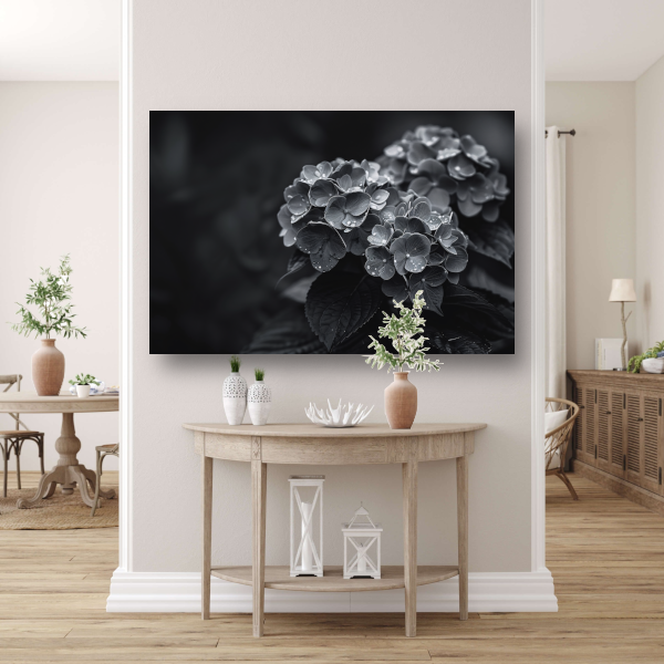 Hydrangeas in Vaas canvas met baklijst