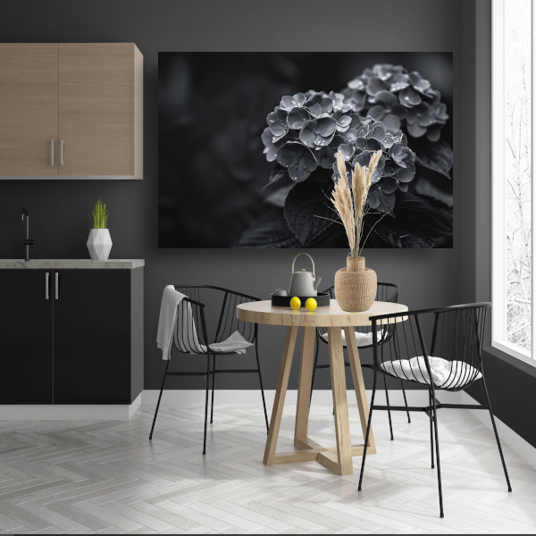 Hydrangeas in Vaas canvas met baklijst