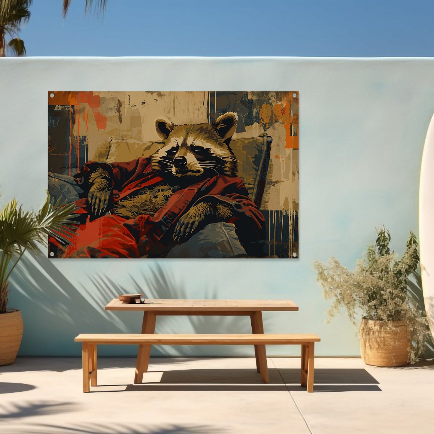 Minimalistische lijnenspel tuinposter