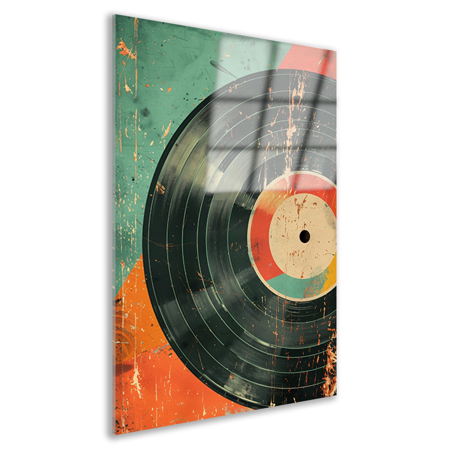 Abstracte Vinylplaat met Verfspatten acrylglas