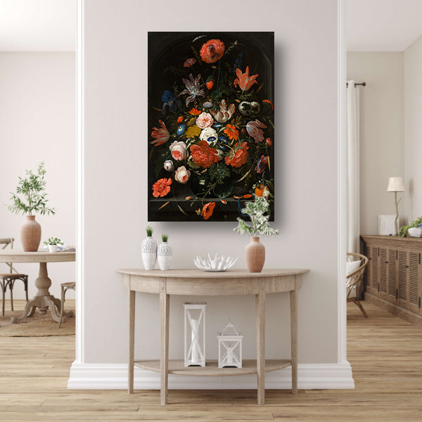 Bloemen in een glazen vaas - Abraham Mignon poster