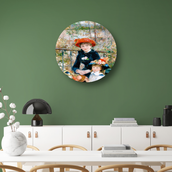 Op het Terras - Pierre-Auguste Renoir aluminium muurcirkel
