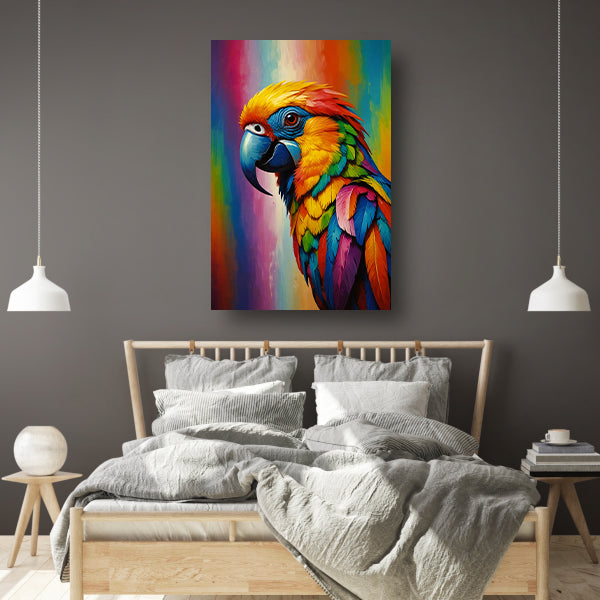 Moderne Papegaai in Kleurrijke Pracht canvas