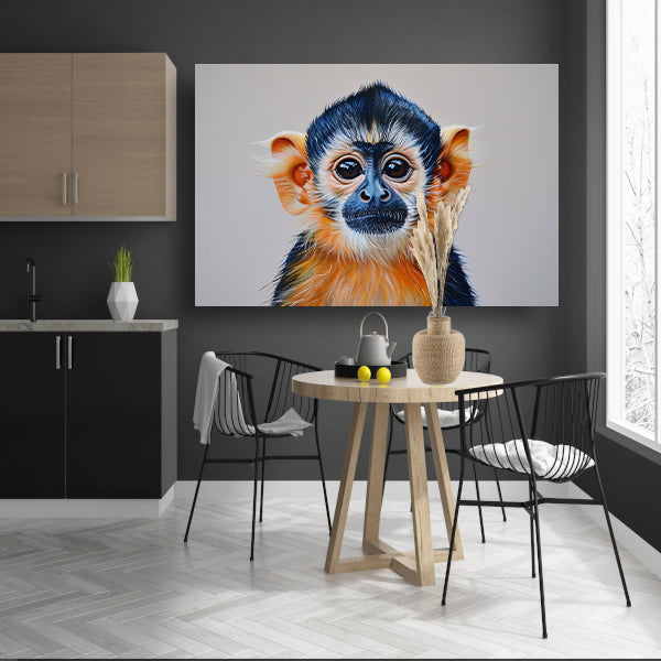 Realistisch schilderij van een schattige aap acrylglas