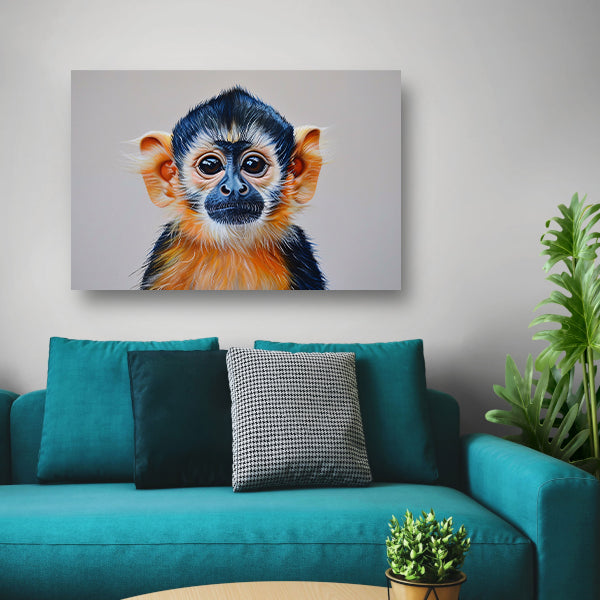 Realistisch schilderij van een schattige aap acrylglas