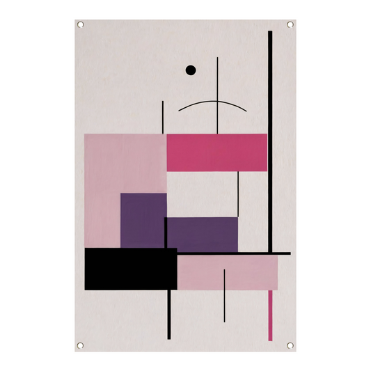 Abstracte composities met roze en paars tuinposter