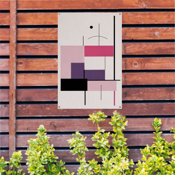 Abstracte composities met roze en paars tuinposter