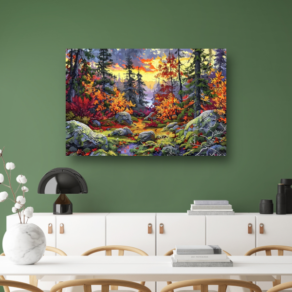 Avondschemering in het bos - Van Gogh canvas