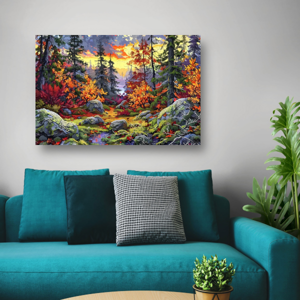 Avondschemering in het bos - Van Gogh canvas