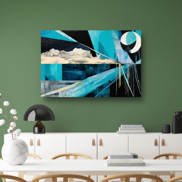 Minimalistische lijnenspel in primaire kleuren acrylglas