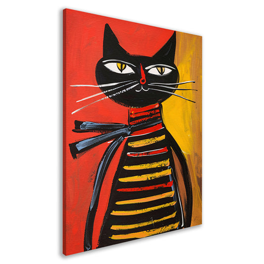 Modern popart  van een gestreepte kat canvas
