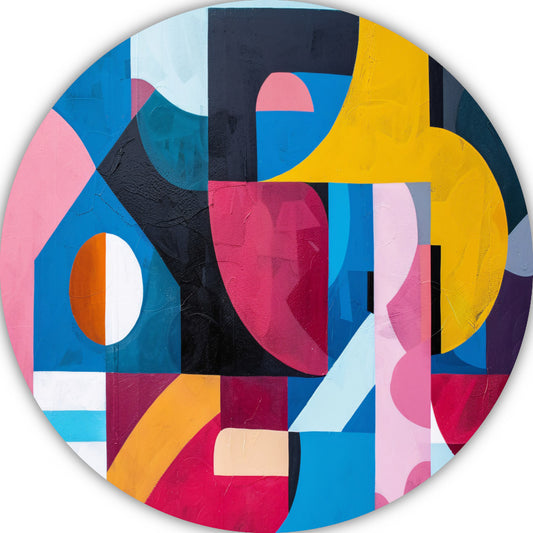 Abstracte Dans van Kleur en Vorm aluminium muurcirkel