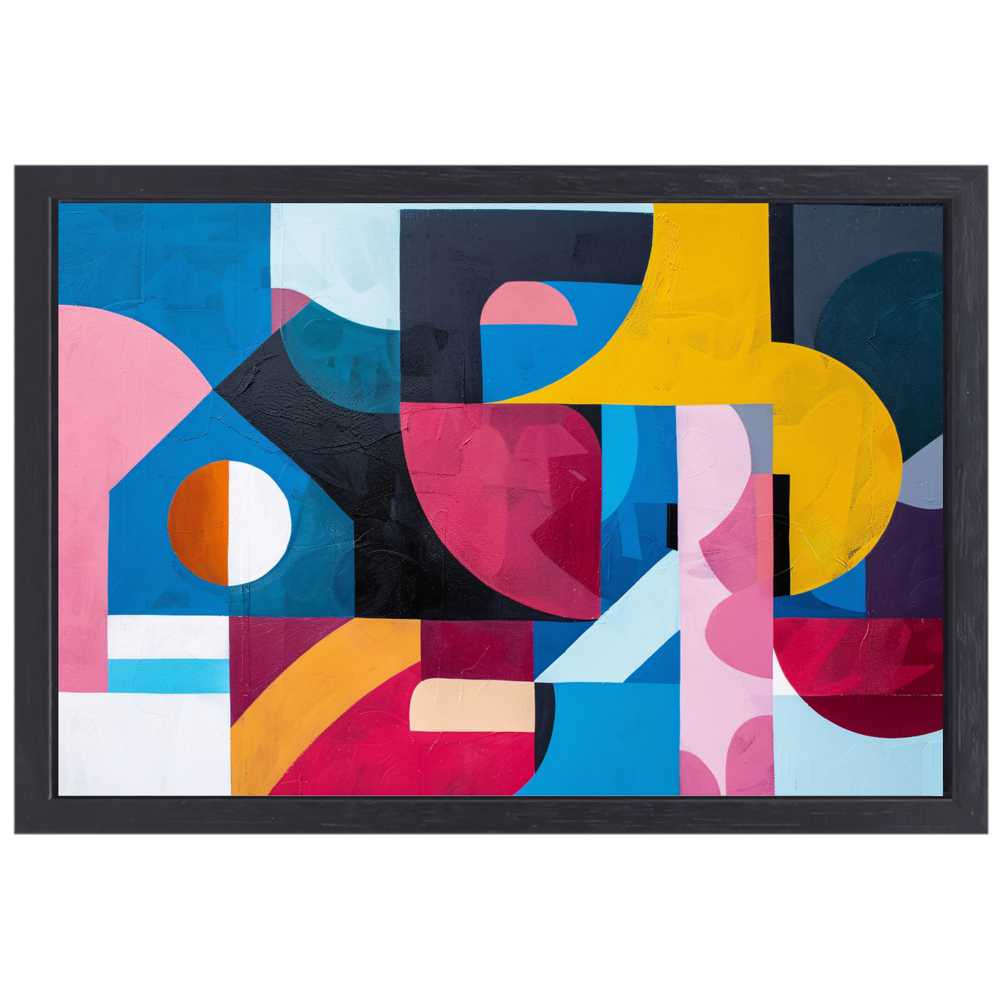 Abstracte Dans van Kleur en Vorm canvas met baklijst