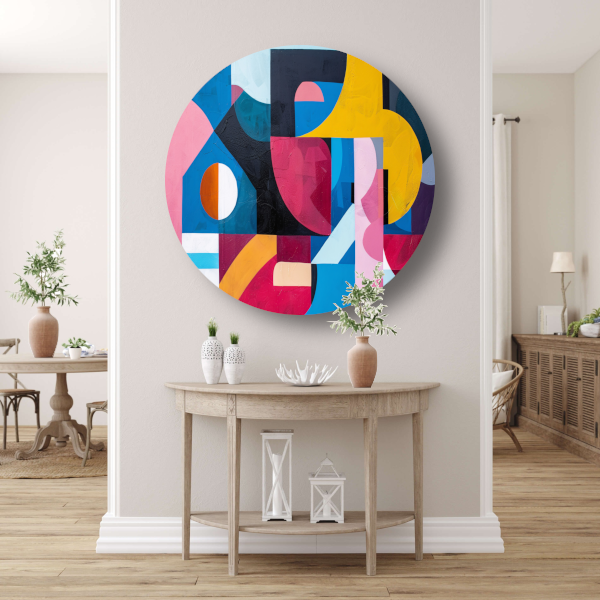 Abstracte Dans van Kleur en Vorm forex muurcirkel
