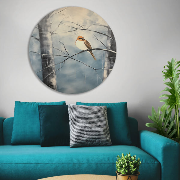 Winterse rustplaats voor een solitaire vogel forex muurcirkel