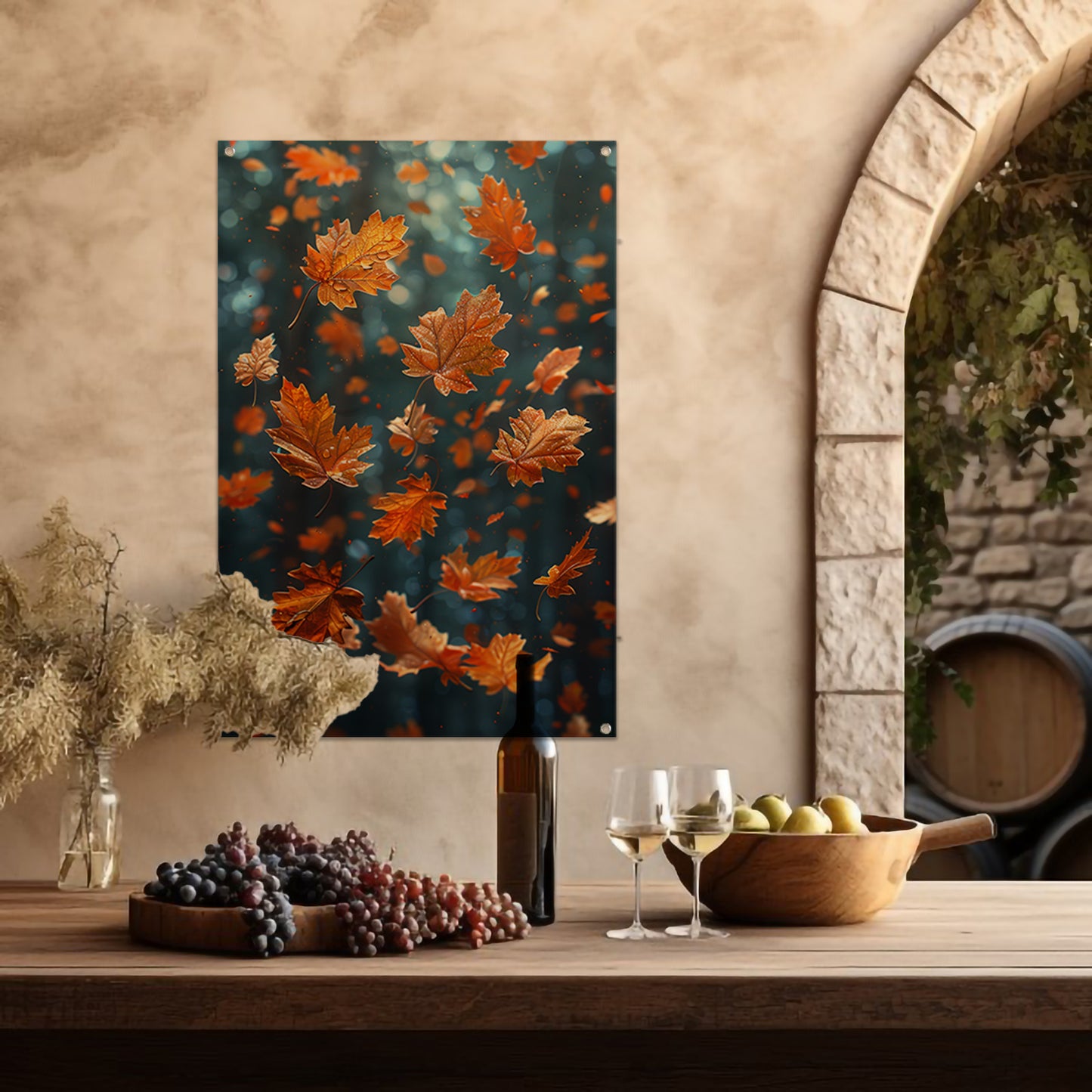 Dansende Herfstbladeren in Zonneschijn tuinposter