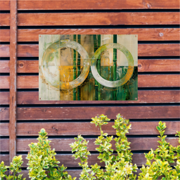 Dynamisch Abstract Spel van Cirkels en Lijnen tuinposter