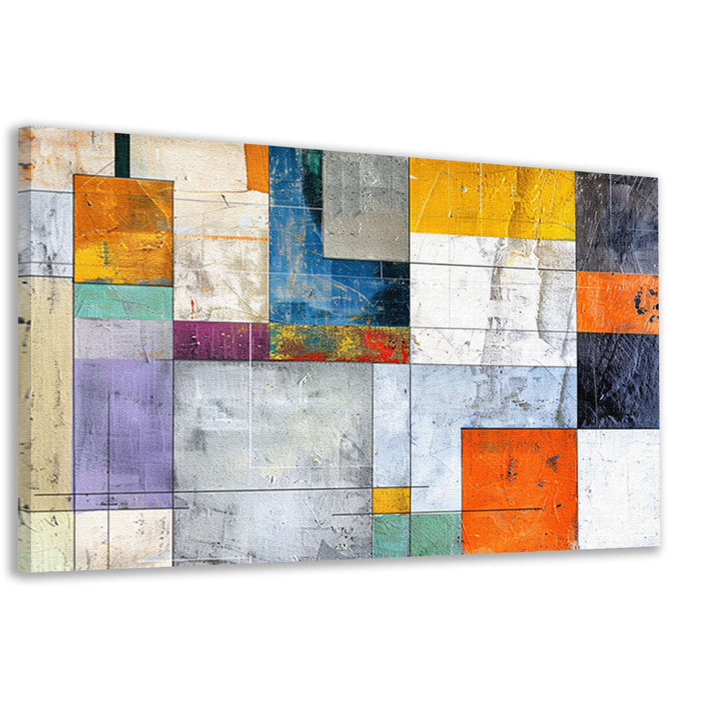 Abstracte geometrische kunst met levendige kleuren canvas