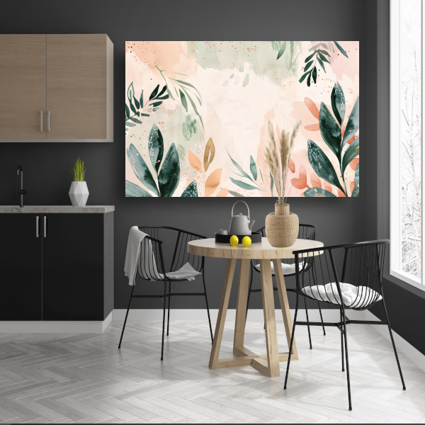Abstracte pastel natuur in harmonieuze kleuren canvas