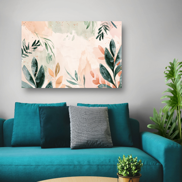 Abstracte pastel natuur in harmonieuze kleuren canvas