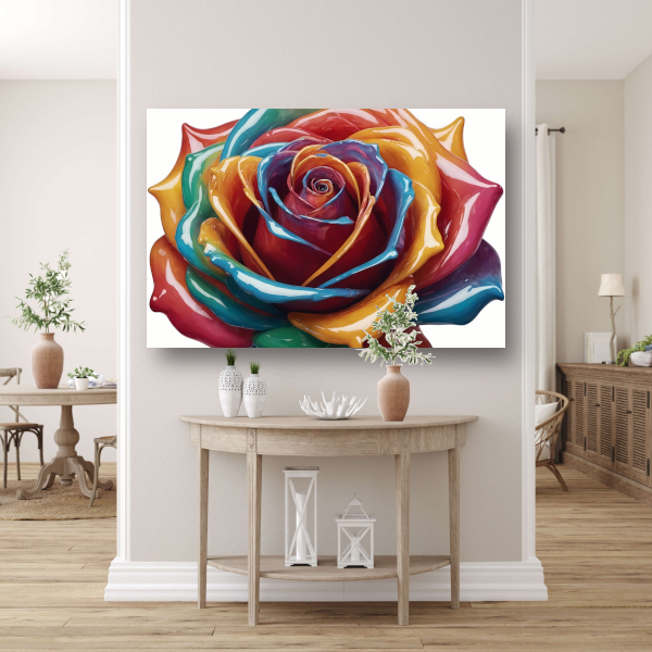 Abstracte Dans van Kleuren Roos poster