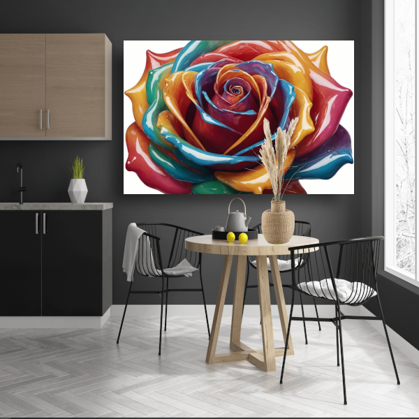 Abstracte Dans van Kleuren Roos poster