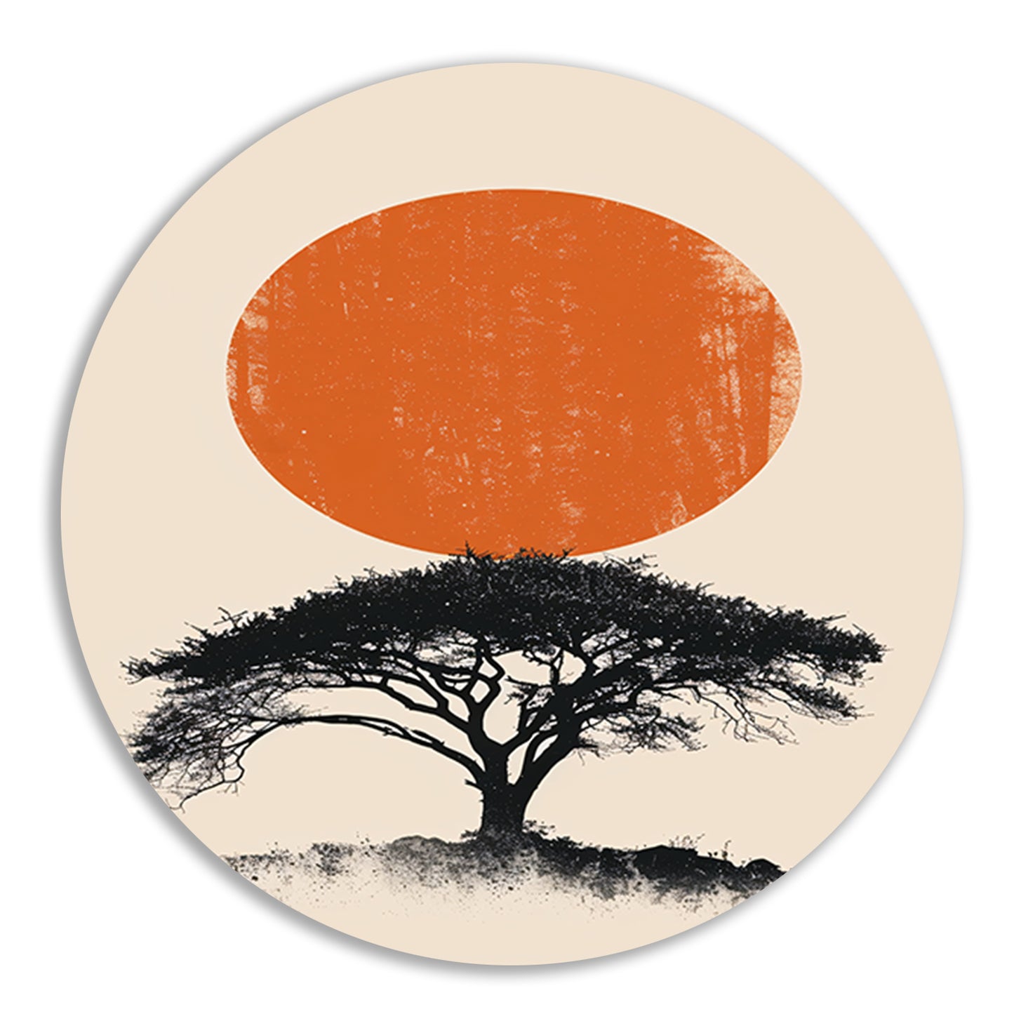 Minimale boom silhouet tegen oranje zon forex muurcirkel